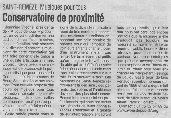 Saint Remèze - La Tribune
