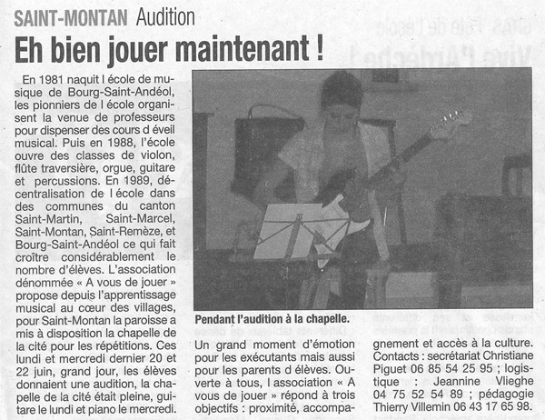 Saint Montan - La Tribune